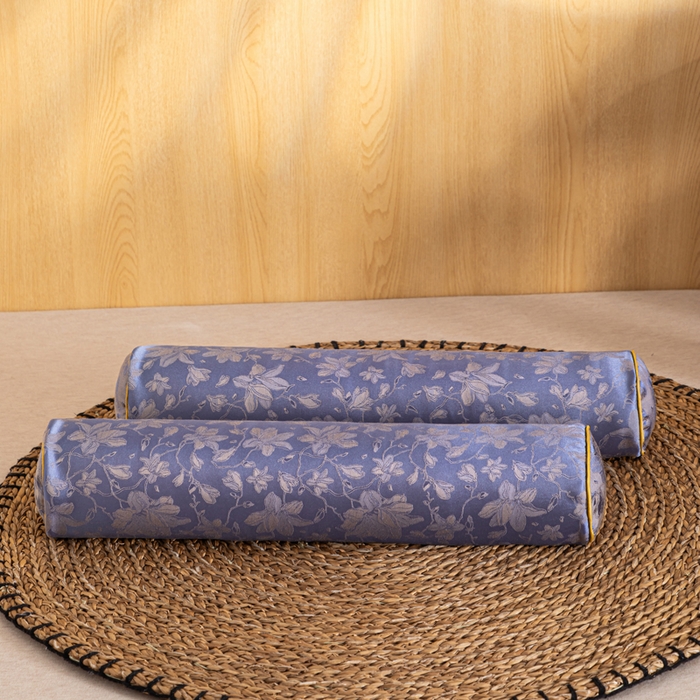 91家纺网 家纺一手货源 找家纺 织布人 2025新款荞麦枕丝绸贡缎圆柱糖果枕调养颈椎专用枕头硬枕芯 贡缎颈椎糖果枕-圆柱紫色 50x12cm/只