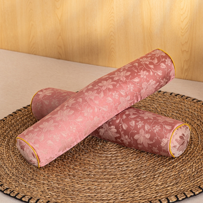 91家纺网 家纺一手货源 找家纺 织布人 2025新款荞麦枕丝绸贡缎圆柱糖果枕调养颈椎专用枕头硬枕芯 贡缎颈椎糖果枕-圆柱玉色 50x12cm/只