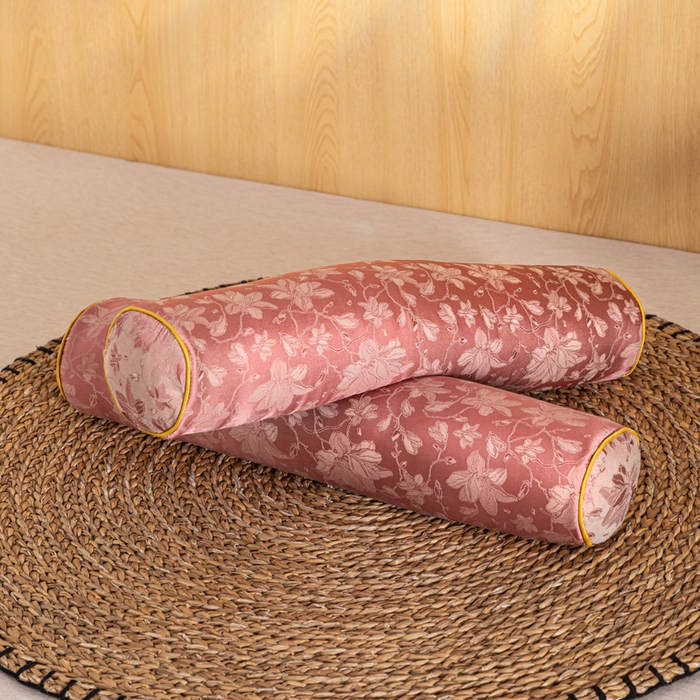 91家纺网 家纺一手货源 找家纺 织布人 2025新款荞麦枕丝绸贡缎圆柱糖果枕调养颈椎专用枕头硬枕芯 贡缎颈椎糖果枕-圆柱玉色 50x12cm/只