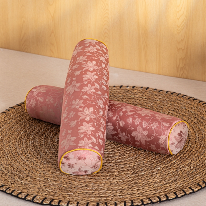 91家纺网 家纺一手货源 找家纺 织布人 2025新款荞麦枕丝绸贡缎圆柱糖果枕调养颈椎专用枕头硬枕芯 贡缎颈椎糖果枕-圆柱玉色 50x12cm/只