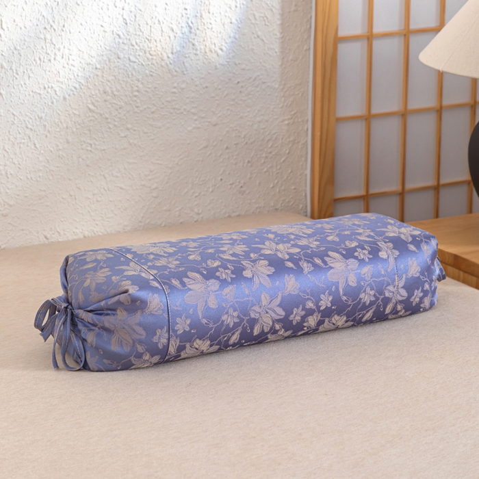 91家纺网 家纺一手货源 找家纺 织布人 2025新款荞麦枕贡缎提花可调节高度糖果枕头颈椎专用枕腰靠枕芯 贡缎提花可调节糖果枕-紫色 56x28cm/只