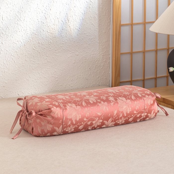 91家纺网 家纺一手货源 找家纺 织布人 2025新款荞麦枕贡缎提花可调节高度糖果枕头颈椎专用枕腰靠枕芯 贡缎提花可调节糖果枕-玉色 56x28cm/只