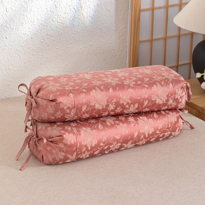 91家纺网 家纺一手货源 找家纺 织布人 2025新款荞麦枕贡缎提花可调节高度糖果枕头颈椎专用枕腰靠枕芯 贡缎提花可调节糖果枕-玉色 56x28cm/只