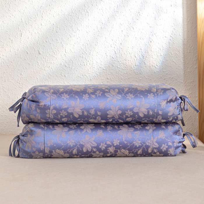 91家纺网 家纺一手货源 找家纺 织布人 2025新款荞麦枕贡缎提花可调节高度糖果枕头颈椎专用枕腰靠枕芯 贡缎提花可调节糖果枕-紫色 56x28cm/只