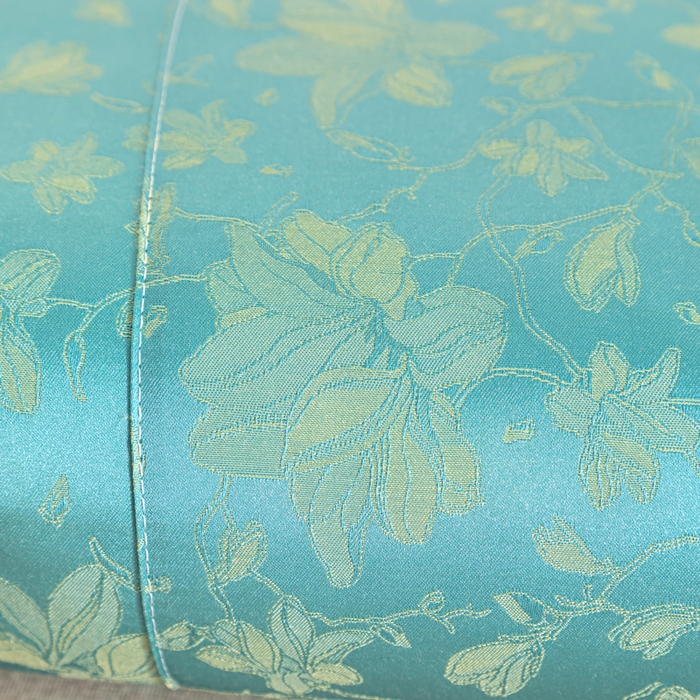 91家纺网 家纺一手货源 找家纺 织布人 2025新款荞麦枕贡缎提花可调节高度糖果枕头颈椎专用枕腰靠枕芯 贡缎提花可调节糖果枕-水蓝色 56x28cm/只