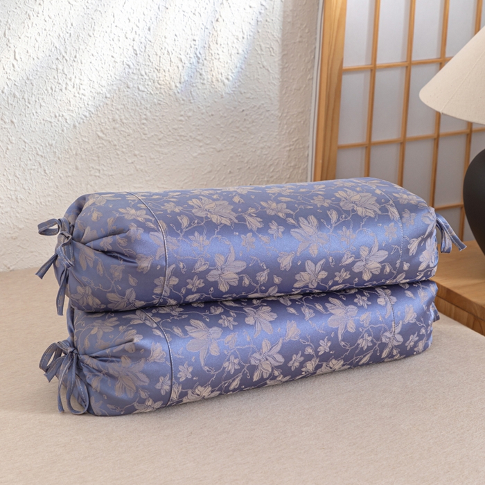 91家纺网 家纺一手货源 找家纺 织布人 2025新款荞麦枕贡缎提花可调节高度糖果枕头颈椎专用枕腰靠枕芯 贡缎提花可调节糖果枕-紫色 56x28cm/只