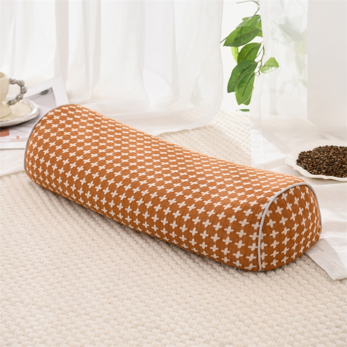 91家纺网 家纺一手货源 找家纺 织布人 2025新款荞麦枕全棉斜纹颈椎长枕头全荞麦壳颈椎养护硬枕头枕芯 纯棉斜纹颈椎长枕-桔色 48x15cm/只