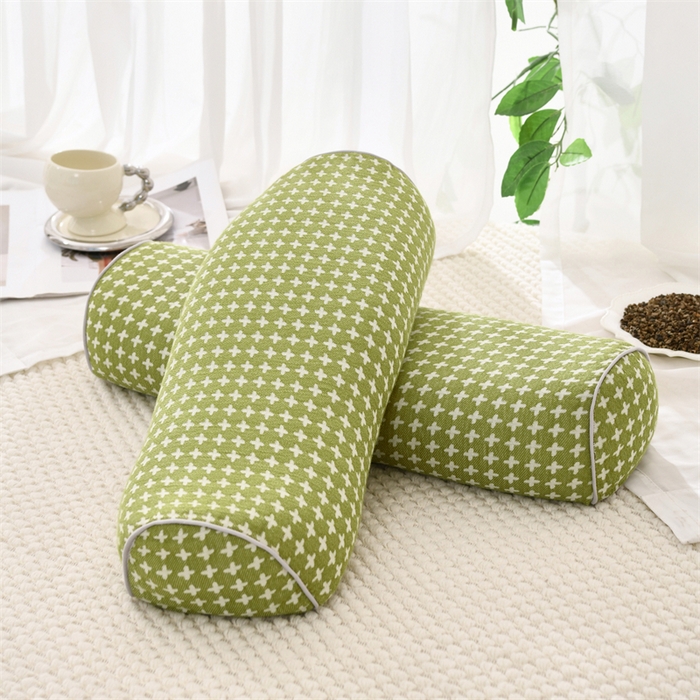 91家纺网 家纺一手货源 找家纺 织布人 2025新款荞麦枕全棉斜纹颈椎长枕头全荞麦壳颈椎养护硬枕头枕芯 纯棉斜纹颈椎长枕-绿色 48x15cm/只