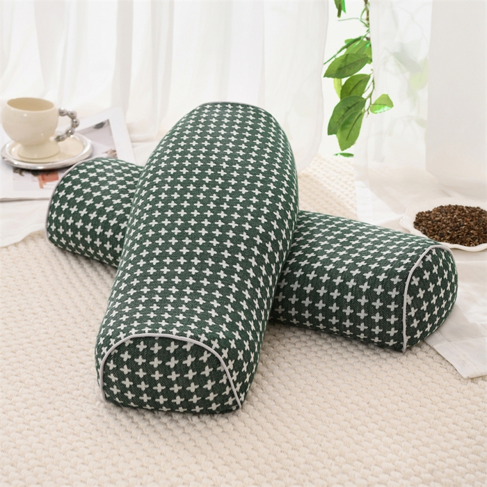 91家纺网 家纺一手货源 找家纺 织布人 2025新款荞麦枕全棉斜纹颈椎长枕头全荞麦壳颈椎养护硬枕头枕芯 纯棉斜纹颈椎长枕-兰色 48x15cm/只