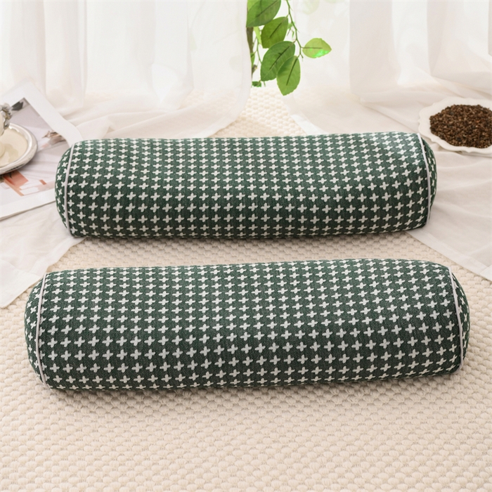 91家纺网 家纺一手货源 找家纺 织布人 2025新款荞麦枕全棉斜纹颈椎长枕头全荞麦壳颈椎养护硬枕头枕芯 纯棉斜纹颈椎长枕-兰色 48x15cm/只