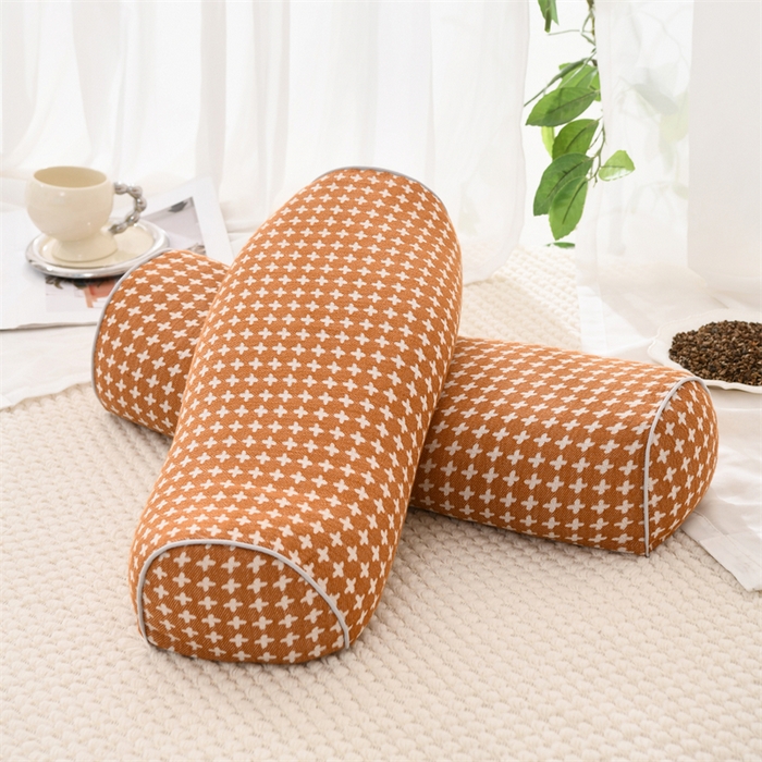 91家纺网 家纺一手货源 找家纺 织布人 2025新款荞麦枕全棉斜纹颈椎长枕头全荞麦壳颈椎养护硬枕头枕芯 纯棉斜纹颈椎长枕-桔色 48x15cm/只