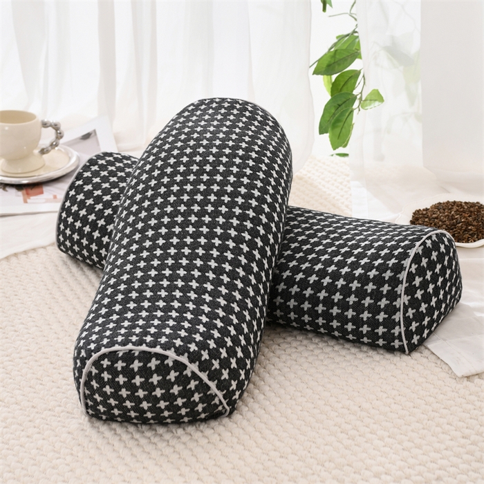 91家纺网 家纺一手货源 找家纺 织布人 2025新款荞麦枕全棉斜纹颈椎长枕头全荞麦壳颈椎养护硬枕头枕芯 纯棉斜纹颈椎长枕-灰色 48x15cm/只