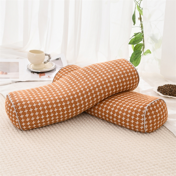 91家纺网 家纺一手货源 找家纺 织布人 2025新款荞麦枕全棉斜纹颈椎长枕头全荞麦壳颈椎养护硬枕头枕芯 纯棉斜纹颈椎长枕-桔色 48x15cm/只