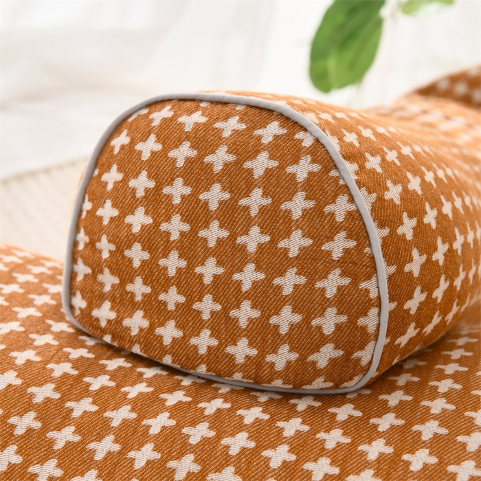 91家纺网 家纺一手货源 找家纺 织布人 2025新款荞麦枕全棉斜纹颈椎长枕头全荞麦壳颈椎养护硬枕头枕芯 纯棉斜纹颈椎长枕-桔色 48x15cm/只