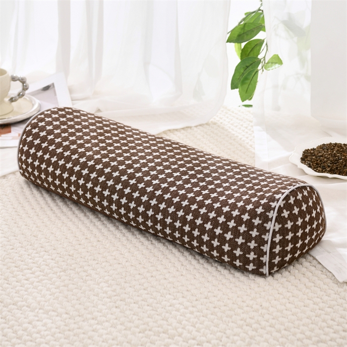 91家纺网 家纺一手货源 找家纺 织布人 2025新款荞麦枕全棉斜纹颈椎长枕头全荞麦壳颈椎养护硬枕头枕芯 纯棉斜纹颈椎长枕-咖色 48x15cm/只