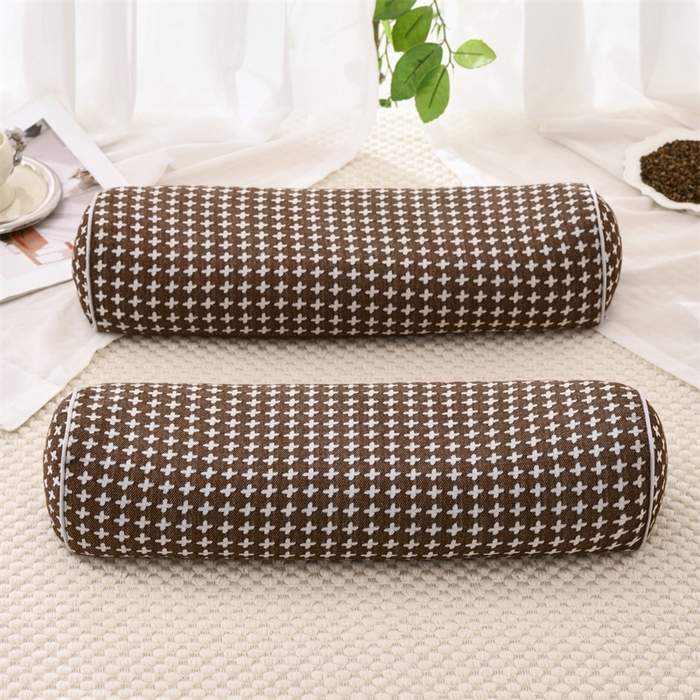 91家纺网 家纺一手货源 找家纺 织布人 2025新款荞麦枕全棉斜纹颈椎长枕头全荞麦壳颈椎养护硬枕头枕芯 纯棉斜纹颈椎长枕-咖色 48x15cm/只