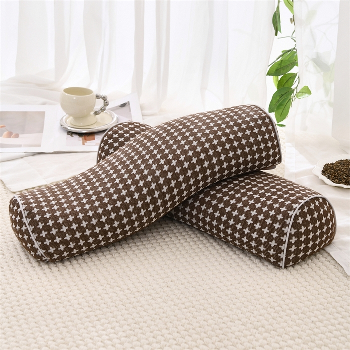 91家纺网 家纺一手货源 找家纺 织布人 2025新款荞麦枕全棉斜纹颈椎长枕头全荞麦壳颈椎养护硬枕头枕芯 纯棉斜纹颈椎长枕-咖色 48x15cm/只