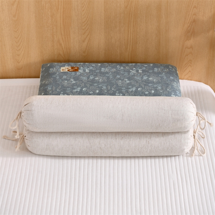 91家纺网 家纺一手货源 找家纺 织布人 2025新款荞麦枕棉麻复古风水墨画圆柱组合枕颈椎拉伸可调节硬枕芯 棉麻水墨画圆柱组合枕-烟雨江南 组合枕-圆柱：48x10cm/只 方枕：48x28cm/只