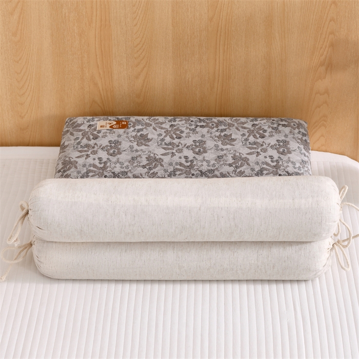 91家纺网 家纺一手货源 找家纺 织布人 2025新款荞麦枕棉麻复古风水墨画圆柱组合枕颈椎拉伸可调节硬枕芯 棉麻水墨画圆柱组合枕-竹语风吟灰 组合枕-圆柱：48x10cm/只 方枕：48x28cm/只