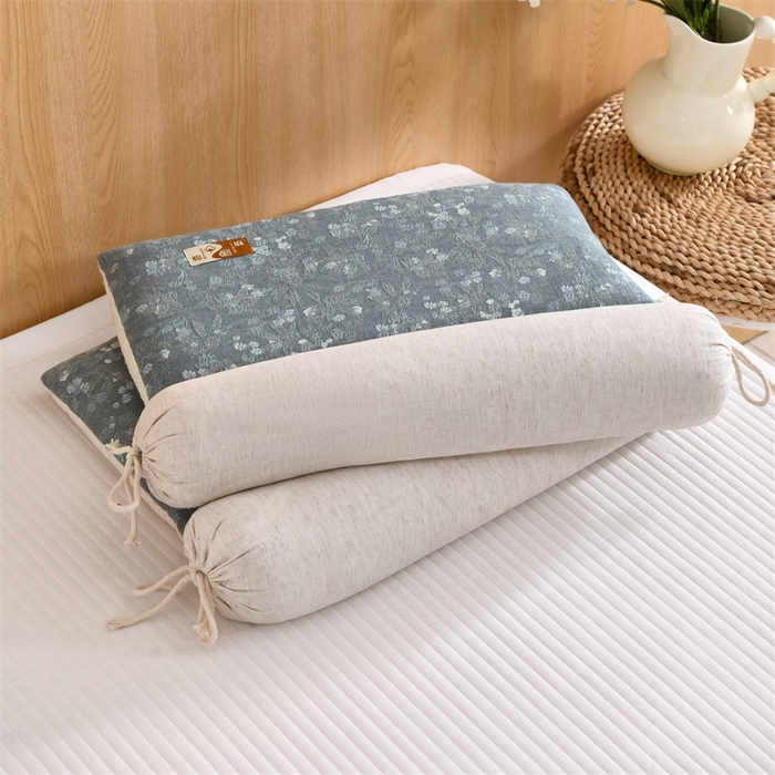 91家纺网 家纺一手货源 找家纺 织布人 2025新款荞麦枕棉麻复古风水墨画圆柱组合枕颈椎拉伸可调节硬枕芯 棉麻水墨画圆柱组合枕-烟雨江南 组合枕-圆柱：48x10cm/只 方枕：48x28cm/只