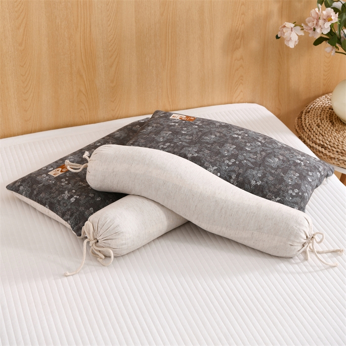 91家纺网 家纺一手货源 找家纺 织布人 2025新款荞麦枕棉麻复古风水墨画圆柱组合枕颈椎拉伸可调节硬枕芯 棉麻水墨画圆柱组合枕-水墨江南 组合枕-圆柱：48x10cm/只 方枕：48x28cm/只