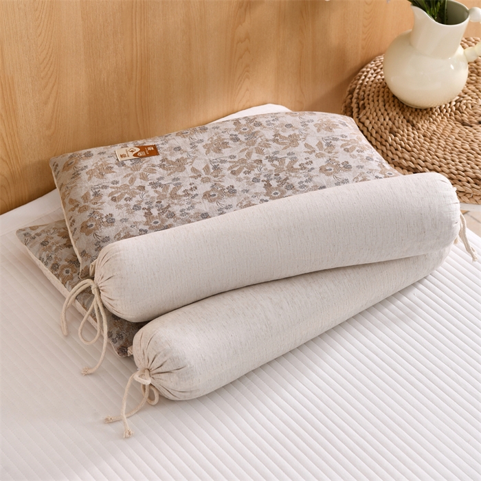 91家纺网 家纺一手货源 找家纺 织布人 2025新款荞麦枕棉麻复古风水墨画圆柱组合枕颈椎拉伸可调节硬枕芯 棉麻水墨画圆柱组合枕-竹语风吟咖 组合枕-圆柱：48x10cm/只 方枕：48x28cm/只