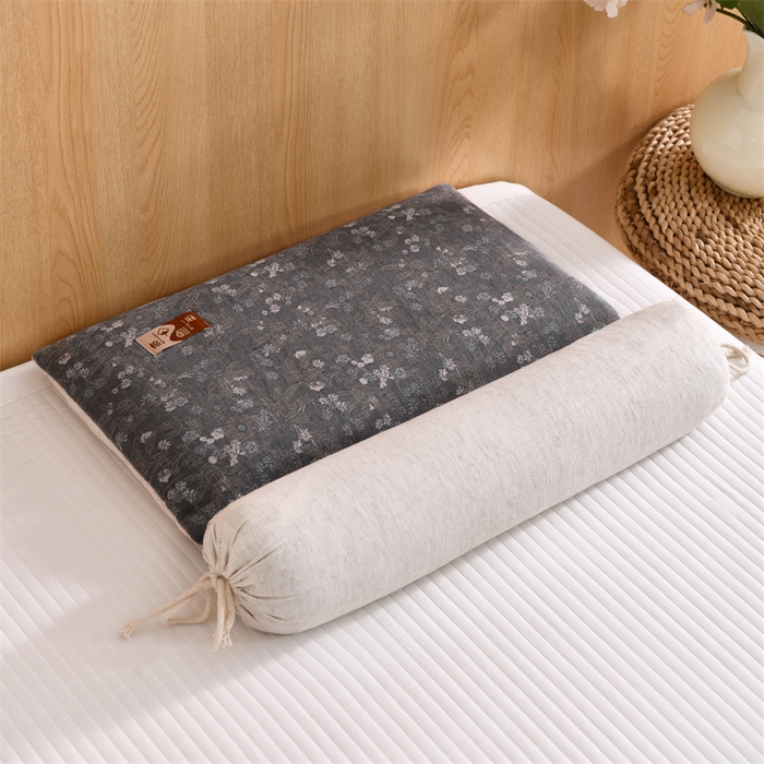 91家纺网 家纺一手货源 找家纺 织布人 2025新款荞麦枕棉麻复古风水墨画圆柱组合枕颈椎拉伸可调节硬枕芯 棉麻水墨画圆柱组合枕-水墨江南 组合枕-圆柱：48x10cm/只 方枕：48x28cm/只