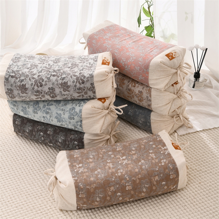 （总）织布人 2025新款荞麦枕棉麻水墨画可调节高度颈椎枕头成人专用硬高枕芯