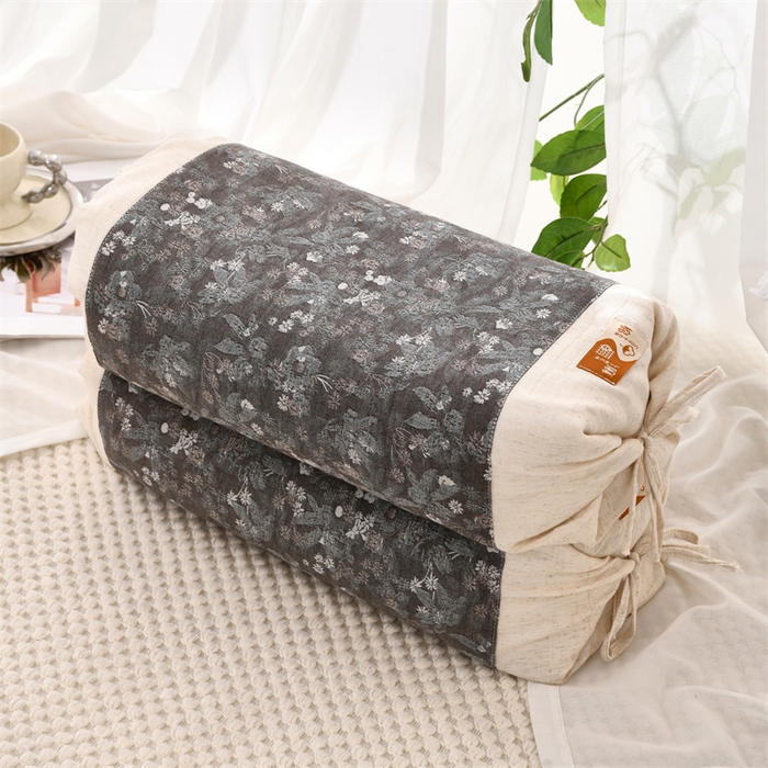 91家纺网 家纺一手货源 找家纺 （总）织布人 2025新款荞麦枕棉麻水墨画可调节高度颈椎枕头成人专用硬高枕芯