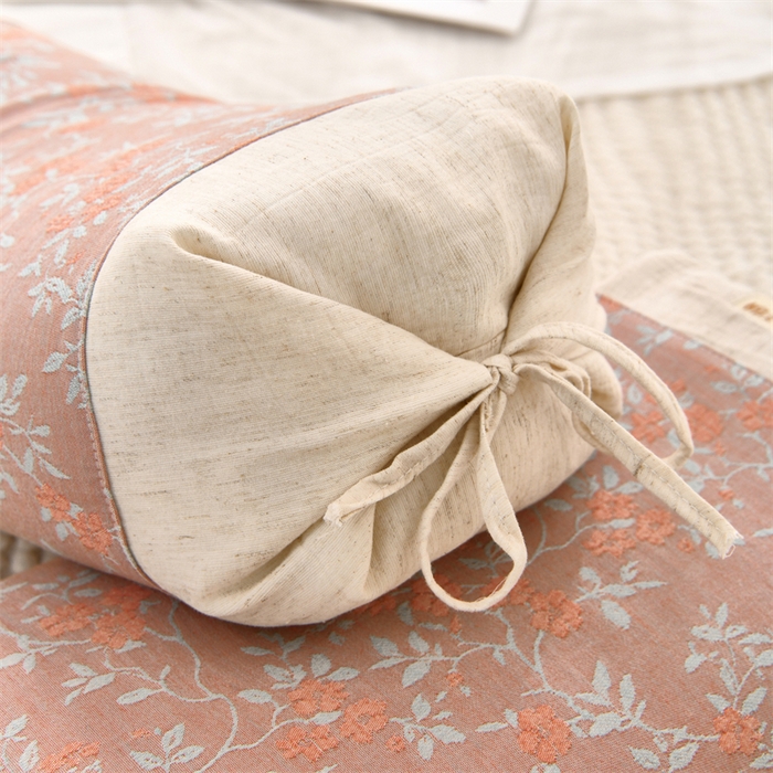 91家纺网 家纺一手货源 找家纺 织布人 2025新款荞麦枕棉麻水墨画可调节高度颈椎枕头成人专用硬高枕芯 棉麻水墨画可调节枕-花韵粉 58x30CM/只