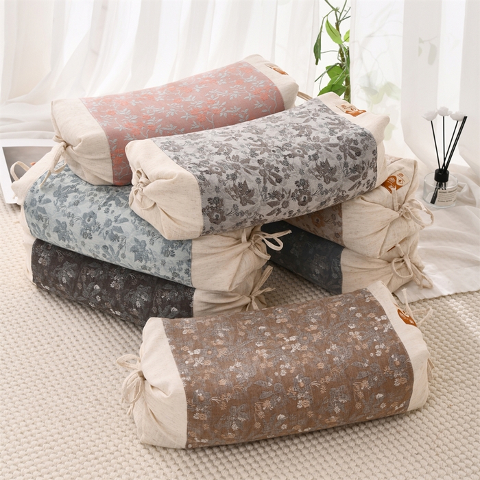 91家纺网 家纺一手货源 找家纺 织布人 2025新款荞麦枕棉麻水墨画可调节高度颈椎枕头成人专用硬高枕芯 组合图仅供展示 58x30CM/只