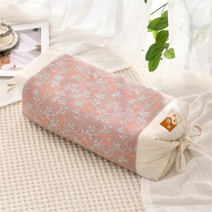 91家纺网 家纺一手货源 找家纺 织布人 2025新款荞麦枕棉麻水墨画可调节高度颈椎枕头成人专用硬高枕芯 棉麻水墨画可调节枕-花韵粉 58x30CM/只