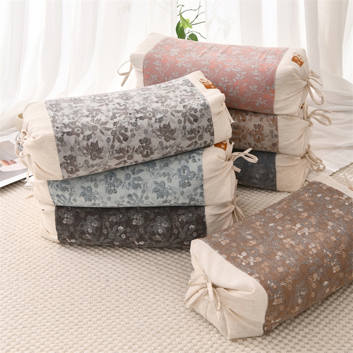 91家纺网 家纺一手货源 找家纺 （总）织布人 2025新款荞麦枕棉麻水墨画可调节高度颈椎枕头成人专用硬高枕芯