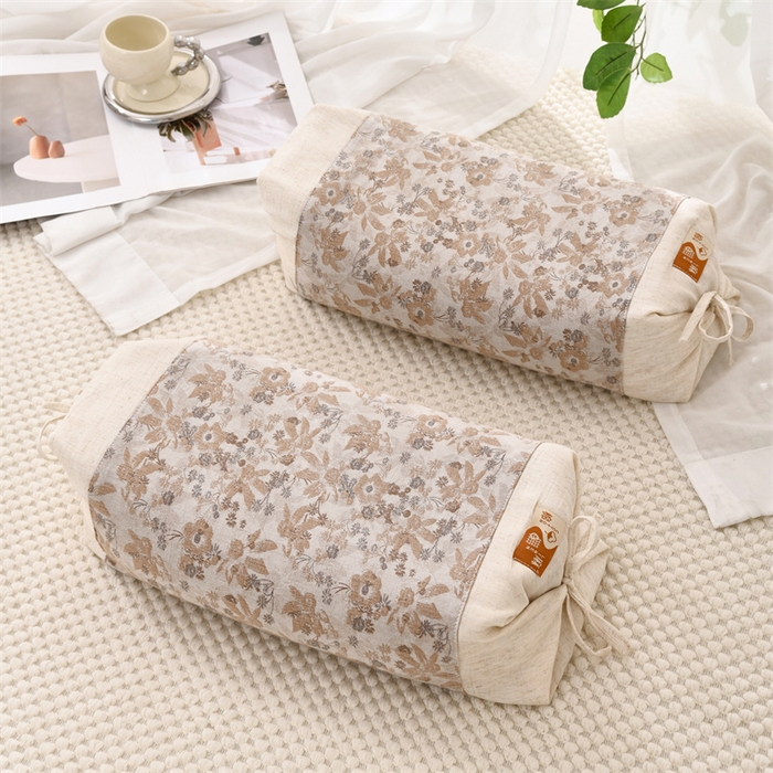 91家纺网 家纺一手货源 找家纺 织布人 2025新款荞麦枕棉麻水墨画可调节高度颈椎枕头成人专用硬高枕芯 棉麻水墨画可调节枕-竹语风吟咖 58x30CM/只