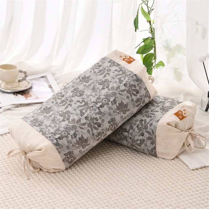 91家纺网 家纺一手货源 找家纺 织布人 2025新款荞麦枕棉麻水墨画可调节高度颈椎枕头成人专用硬高枕芯 棉麻水墨画可调节枕-竹语风吟灰 58x30CM/只