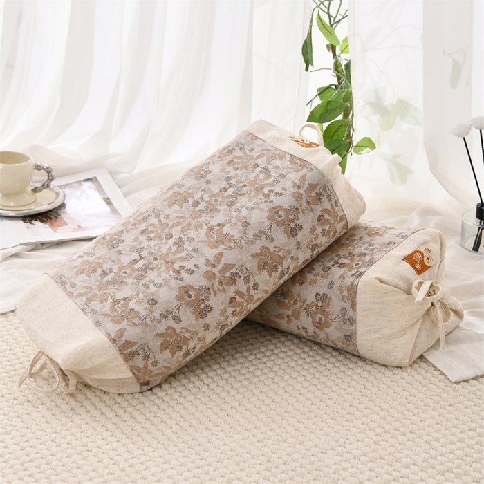 91家纺网 家纺一手货源 找家纺 织布人 2025新款荞麦枕棉麻水墨画可调节高度颈椎枕头成人专用硬高枕芯 棉麻水墨画可调节枕-竹语风吟咖 58x30CM/只