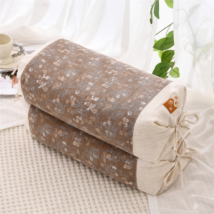 织布人 2025新款荞麦枕棉麻水墨画可调节高度颈椎枕头成人专用硬高枕芯 棉麻水墨画可调节枕-梵朴 58x30CM/只