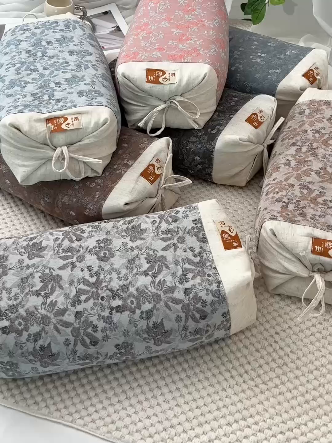 91家纺网 家纺一手货源 找家纺 织布人 2025新款荞麦枕棉麻水墨画可调节高度颈椎枕头成人专用硬高枕芯 棉麻水墨画可调节枕-竹语风吟咖 58x30CM/只