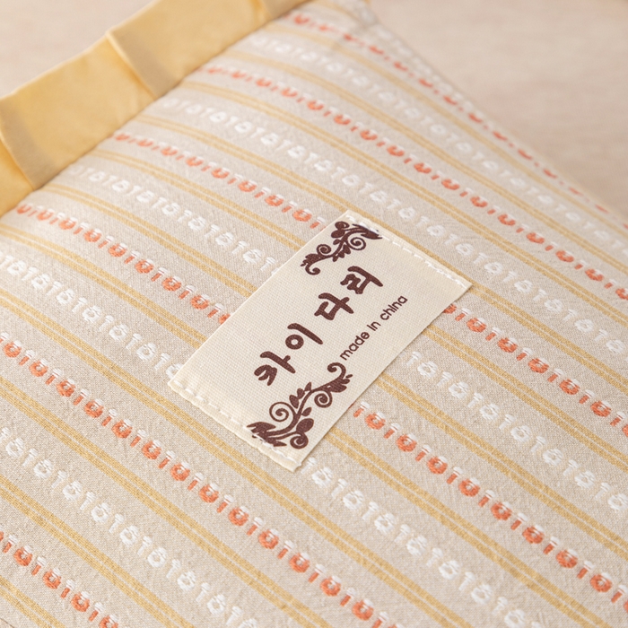 91家纺网 家纺一手货源 找家纺 织布人 2025新款荞麦枕全棉条纹花边护颈全荞麦壳枕头成人家用助眠硬枕芯 全棉条纹花边护颈枕-浅黄 50x20cm/只