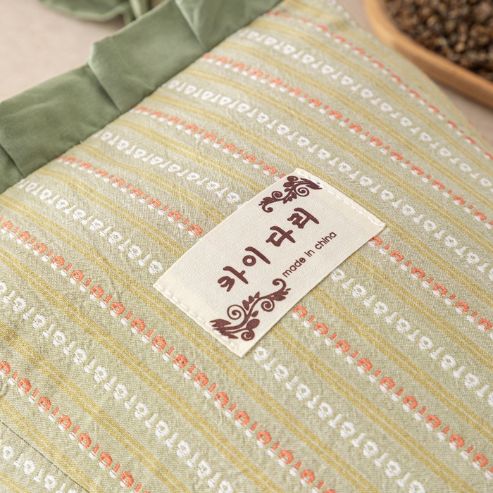 91家纺网 家纺一手货源 找家纺 织布人 2025新款荞麦枕全棉条纹花边护颈全荞麦壳枕头成人家用助眠硬枕芯 全棉条纹花边护颈枕-绿色 50x20cm/只