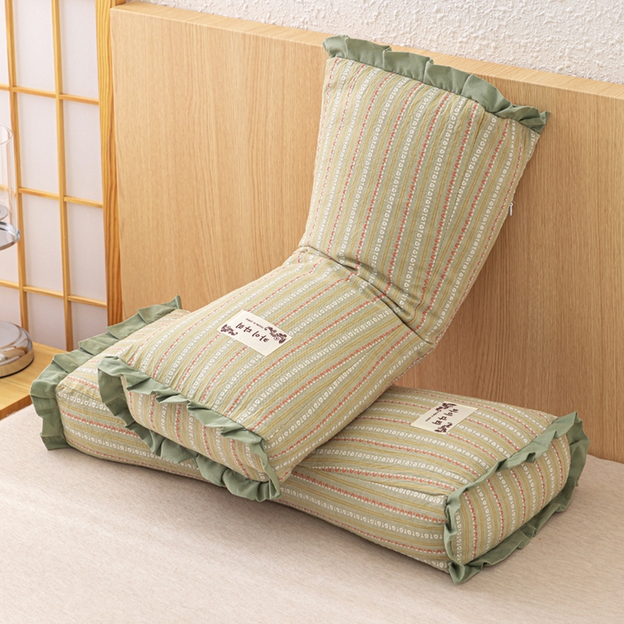 91家纺网 家纺一手货源 找家纺 织布人 2025新款荞麦枕全棉条纹花边护颈全荞麦壳枕头成人家用助眠硬枕芯 全棉条纹花边护颈枕-绿色 50x20cm/只