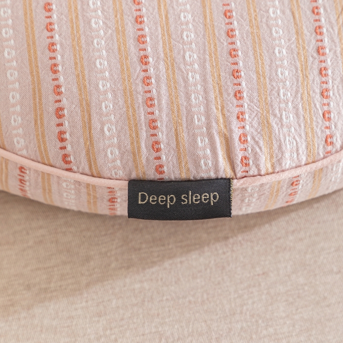 91家纺网 家纺一手货源 找家纺 织布人 2025新款荞麦枕全棉条纹面包立体荞麦护颈椎助眠枕头牵引硬枕芯 全棉条纹面包荞麦枕-粉色 52x32cm/只