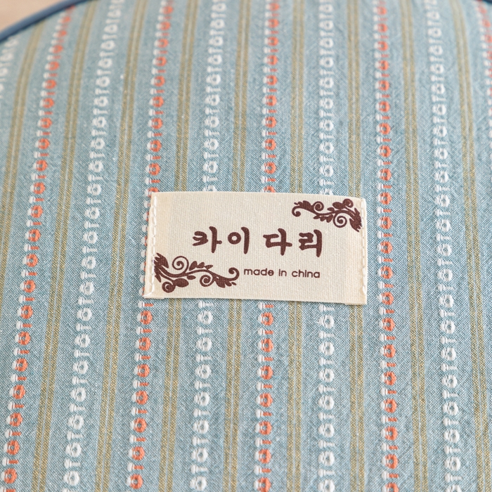 91家纺网 家纺一手货源 找家纺 织布人 2025新款荞麦枕全棉条纹面包立体荞麦护颈椎助眠枕头牵引硬枕芯 全棉条纹面包荞麦枕-蓝灰 52x32cm/只