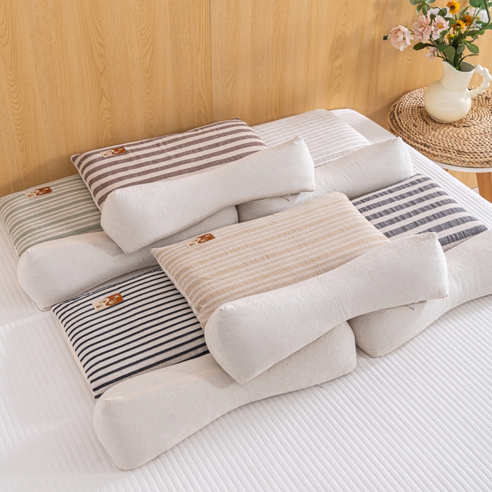 91家纺网 家纺一手货源 找家纺 （总）织布人 2025新款荞麦枕棉麻韩式无印风元宝枕头全荞麦颈椎高枕硬枕芯