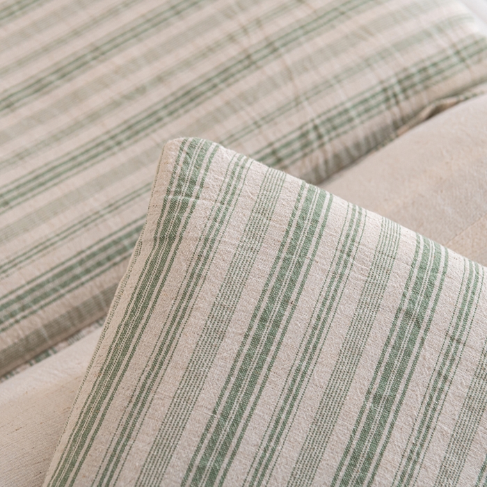 91家纺网 家纺一手货源 找家纺 织布人 2025新款荞麦枕棉麻韩式无印风元宝枕头全荞麦颈椎高枕硬枕芯 日式三角组合枕-绿条纹 组合枕-方枕：48x28cm/只 三角枕：48x16cm/只