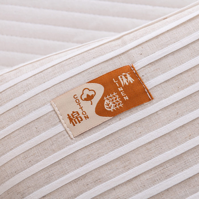 91家纺网 家纺一手货源 找家纺 织布人 2025新款荞麦枕棉麻韩式无印风元宝枕头全荞麦颈椎高枕硬枕芯 日式三角组合枕-灰白条纹 组合枕-方枕：48x28cm/只 三角枕：48x16cm/只