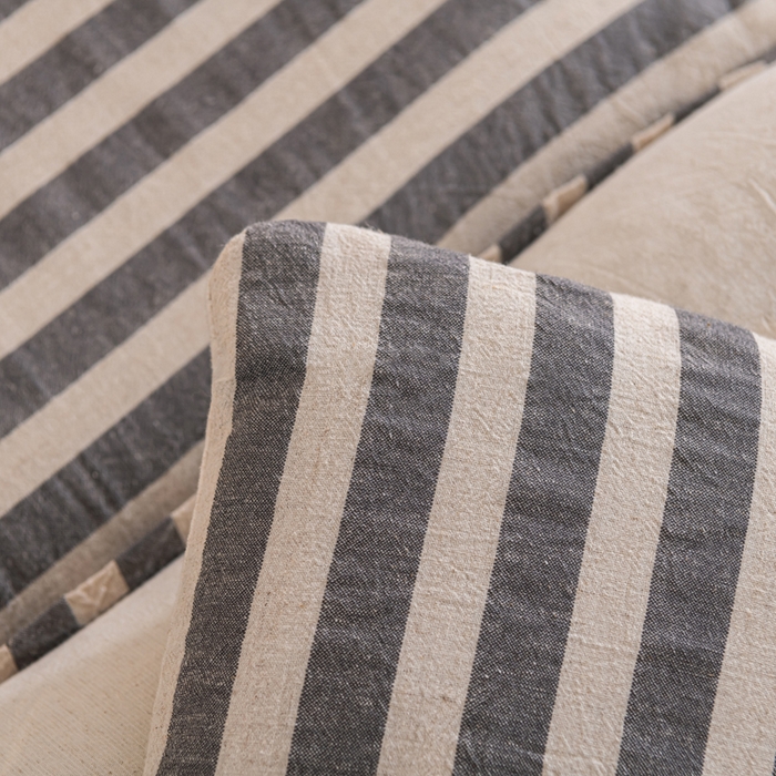 91家纺网 家纺一手货源 找家纺 织布人 2025新款荞麦枕棉麻韩式无印风元宝枕头全荞麦颈椎高枕硬枕芯 日式三角组合枕-黑白条纹 组合枕-方枕：48x28cm/只 三角枕：48x16cm/只