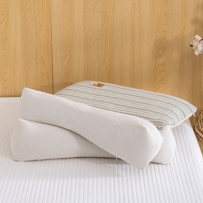 91家纺网 家纺一手货源 找家纺 织布人 2025新款荞麦枕棉麻韩式无印风元宝枕头全荞麦颈椎高枕硬枕芯 日式三角组合枕-绿条纹 组合枕-方枕：48x28cm/只 三角枕：48x16cm/只