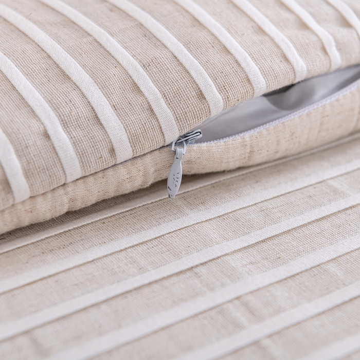 91家纺网 家纺一手货源 找家纺 织布人 2025新款荞麦枕棉麻韩式无印风元宝枕头全荞麦颈椎高枕硬枕芯 日式三角组合枕-灰白条纹 组合枕-方枕：48x28cm/只 三角枕：48x16cm/只