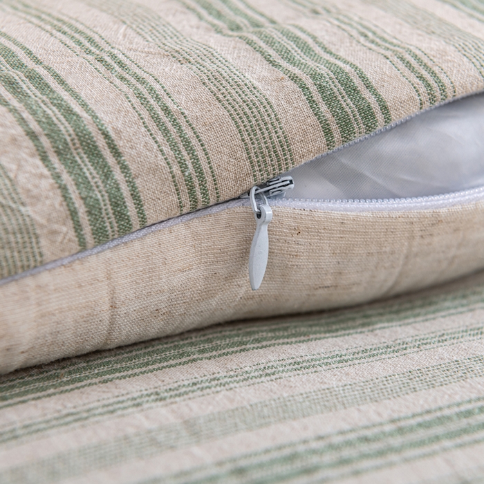 91家纺网 家纺一手货源 找家纺 织布人 2025新款荞麦枕棉麻韩式无印风元宝枕头全荞麦颈椎高枕硬枕芯 日式三角组合枕-绿条纹 组合枕-方枕：48x28cm/只 三角枕：48x16cm/只